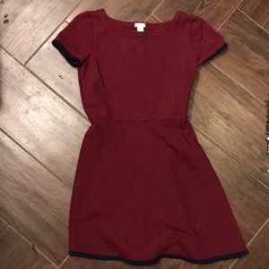 J. Crew size 2 maroon dress with navy trim. Nice!